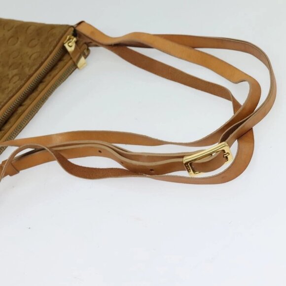 CELINE C Macadam Canvas Shoulder Bag Suede Brown Gold Auth mr1313 - Picture 8 of 16